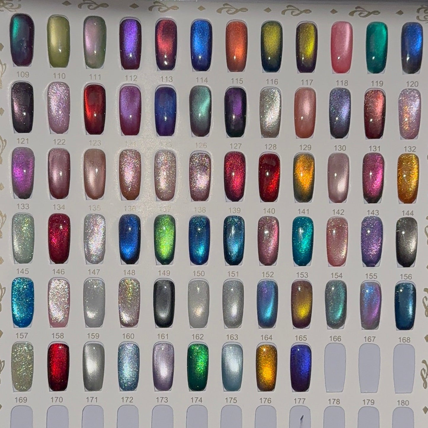Press-On Toenails Single Cateye Color Set