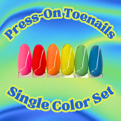 Press-On Toenails Solid Color Set